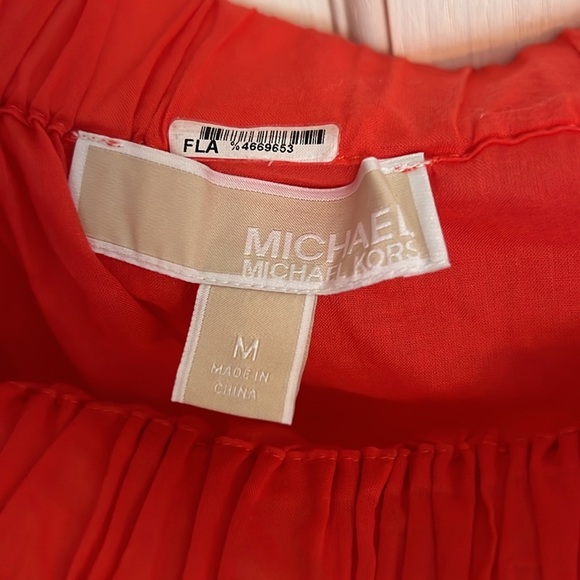 Michael Kors coral cotton blouse M EUC - Picture 3 of 11